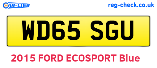 WD65SGU are the vehicle registration plates.