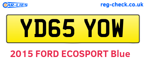 YD65YOW are the vehicle registration plates.