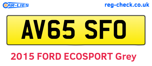AV65SFO are the vehicle registration plates.