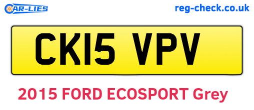 CK15VPV are the vehicle registration plates.