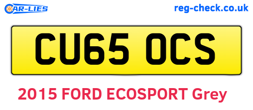 CU65OCS are the vehicle registration plates.