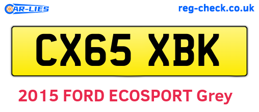 CX65XBK are the vehicle registration plates.