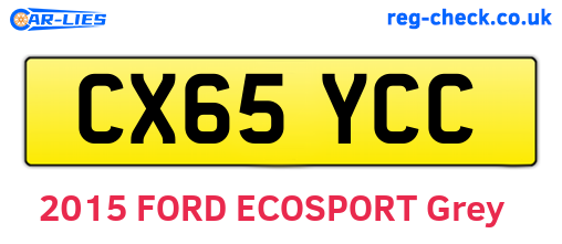 CX65YCC are the vehicle registration plates.