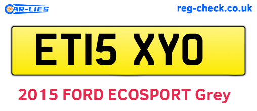 ET15XYO are the vehicle registration plates.