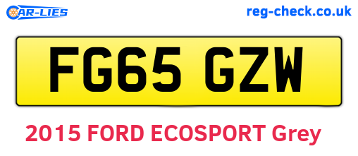 FG65GZW are the vehicle registration plates.
