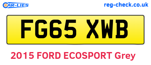 FG65XWB are the vehicle registration plates.