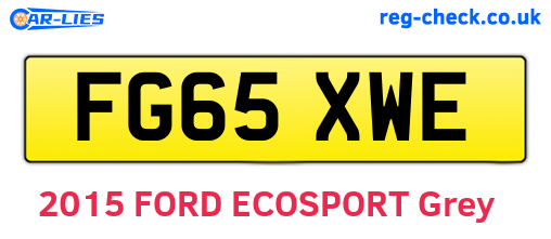 FG65XWE are the vehicle registration plates.