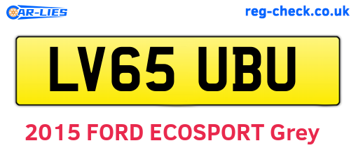 LV65UBU are the vehicle registration plates.