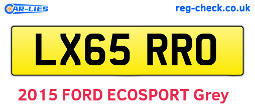 LX65RRO are the vehicle registration plates.