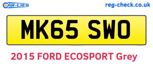 MK65SWO are the vehicle registration plates.
