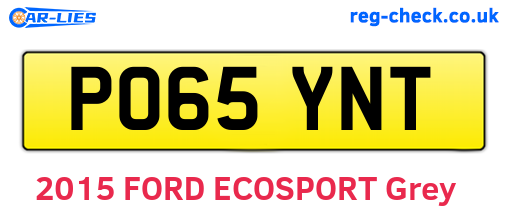 PO65YNT are the vehicle registration plates.