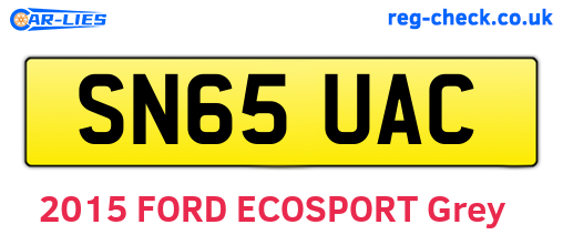 SN65UAC are the vehicle registration plates.