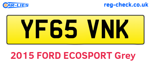 YF65VNK are the vehicle registration plates.