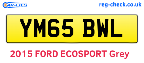 YM65BWL are the vehicle registration plates.