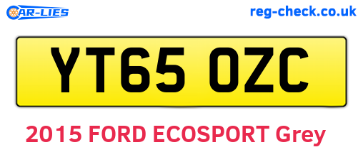 YT65OZC are the vehicle registration plates.