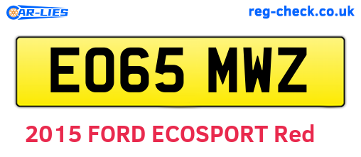 EO65MWZ are the vehicle registration plates.