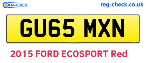 GU65MXN are the vehicle registration plates.