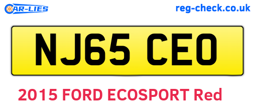 NJ65CEO are the vehicle registration plates.