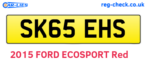 SK65EHS are the vehicle registration plates.
