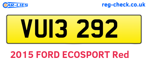 VUI3292 are the vehicle registration plates.