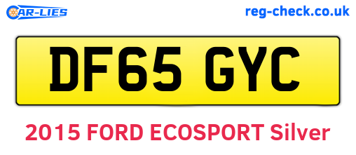 DF65GYC are the vehicle registration plates.