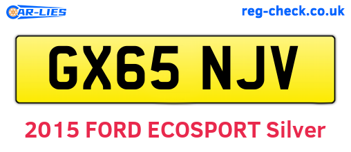 GX65NJV are the vehicle registration plates.