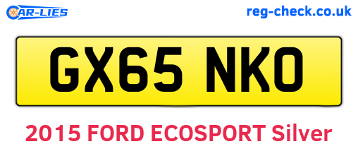 GX65NKO are the vehicle registration plates.