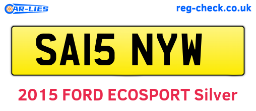 SA15NYW are the vehicle registration plates.