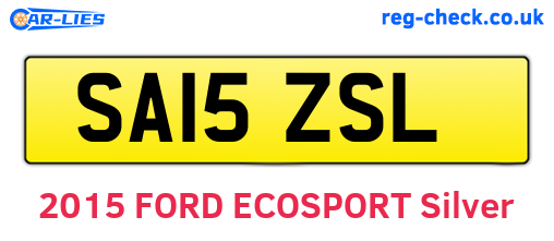 SA15ZSL are the vehicle registration plates.