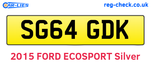 SG64GDK are the vehicle registration plates.