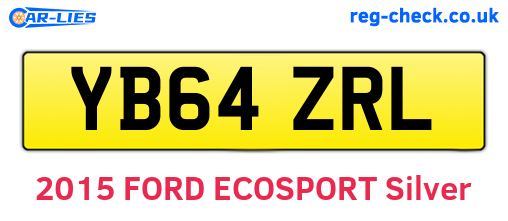 YB64ZRL are the vehicle registration plates.