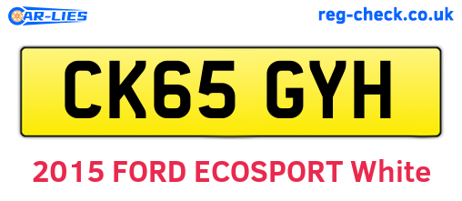 CK65GYH are the vehicle registration plates.