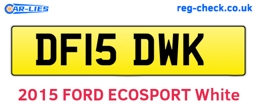 DF15DWK are the vehicle registration plates.