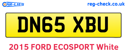 DN65XBU are the vehicle registration plates.
