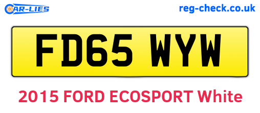 FD65WYW are the vehicle registration plates.