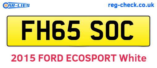 FH65SOC are the vehicle registration plates.