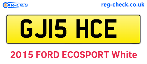 GJ15HCE are the vehicle registration plates.