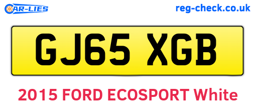 GJ65XGB are the vehicle registration plates.