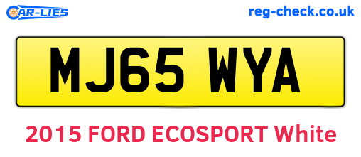 MJ65WYA are the vehicle registration plates.