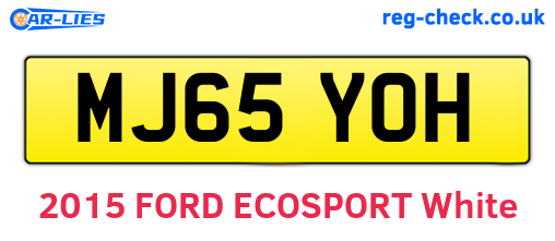 MJ65YOH are the vehicle registration plates.