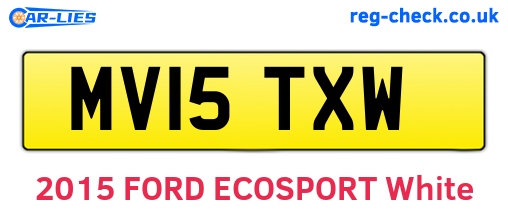 MV15TXW are the vehicle registration plates.
