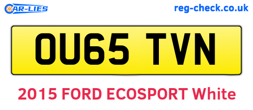 OU65TVN are the vehicle registration plates.