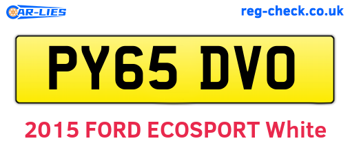 PY65DVO are the vehicle registration plates.