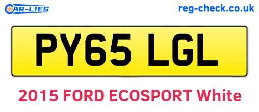 PY65LGL are the vehicle registration plates.