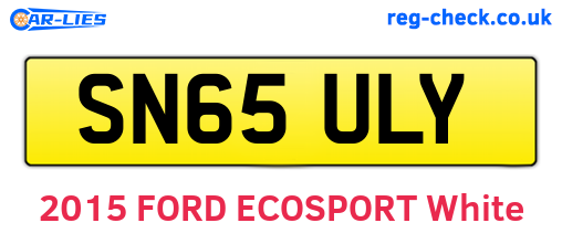 SN65ULY are the vehicle registration plates.