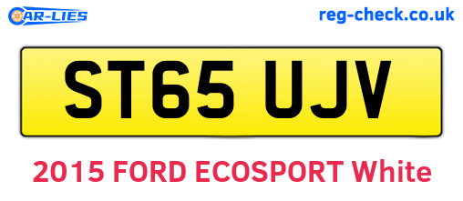 ST65UJV are the vehicle registration plates.