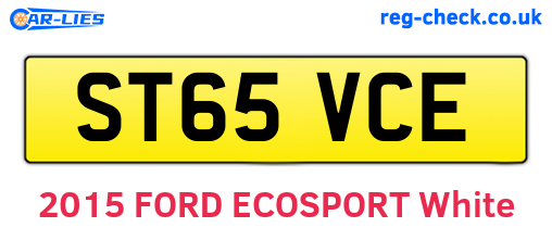 ST65VCE are the vehicle registration plates.