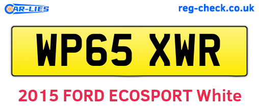 WP65XWR are the vehicle registration plates.