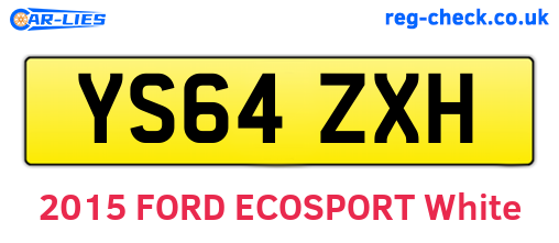 YS64ZXH are the vehicle registration plates.