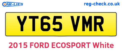 YT65VMR are the vehicle registration plates.